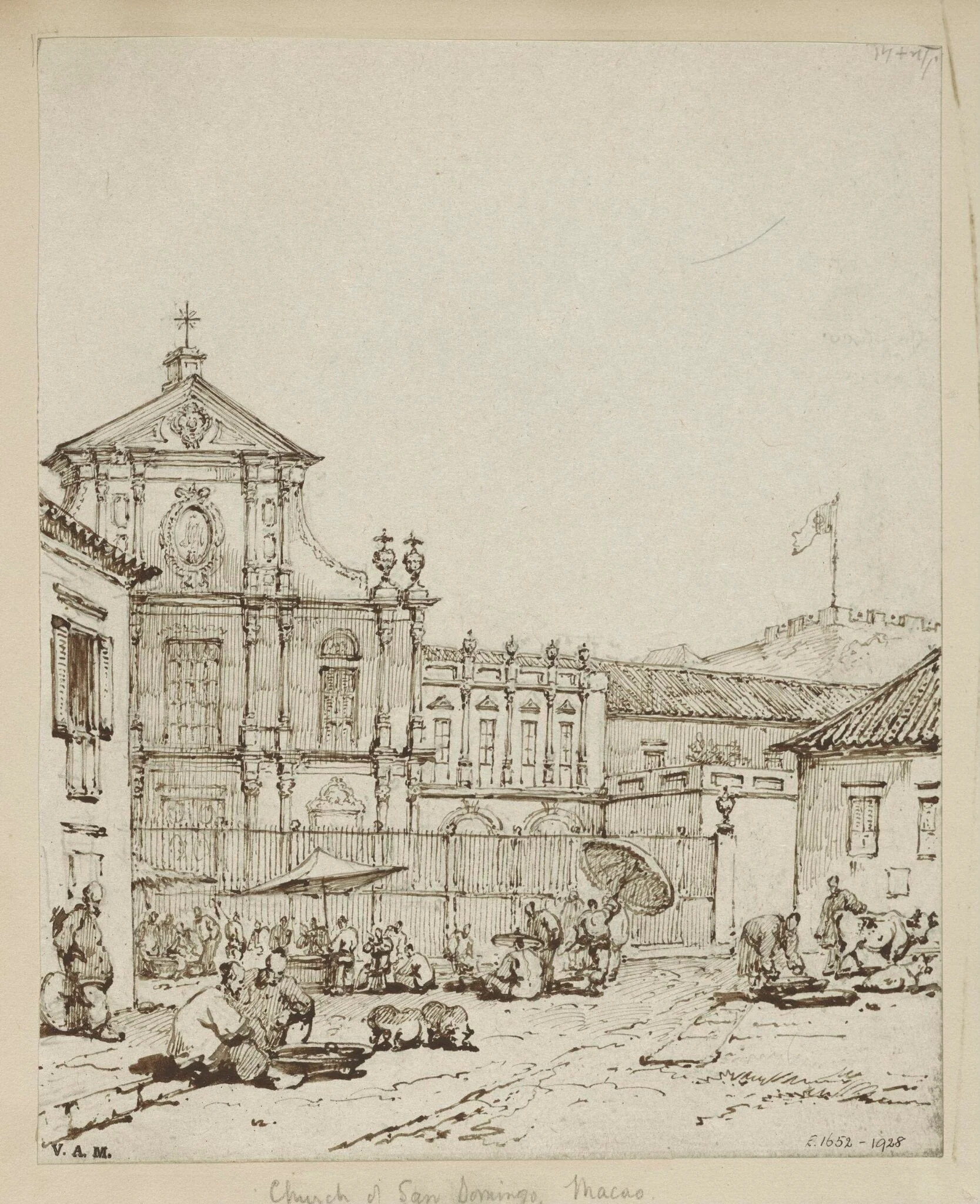 The church of S. Domingos, Macau, by George Chinnery, 19