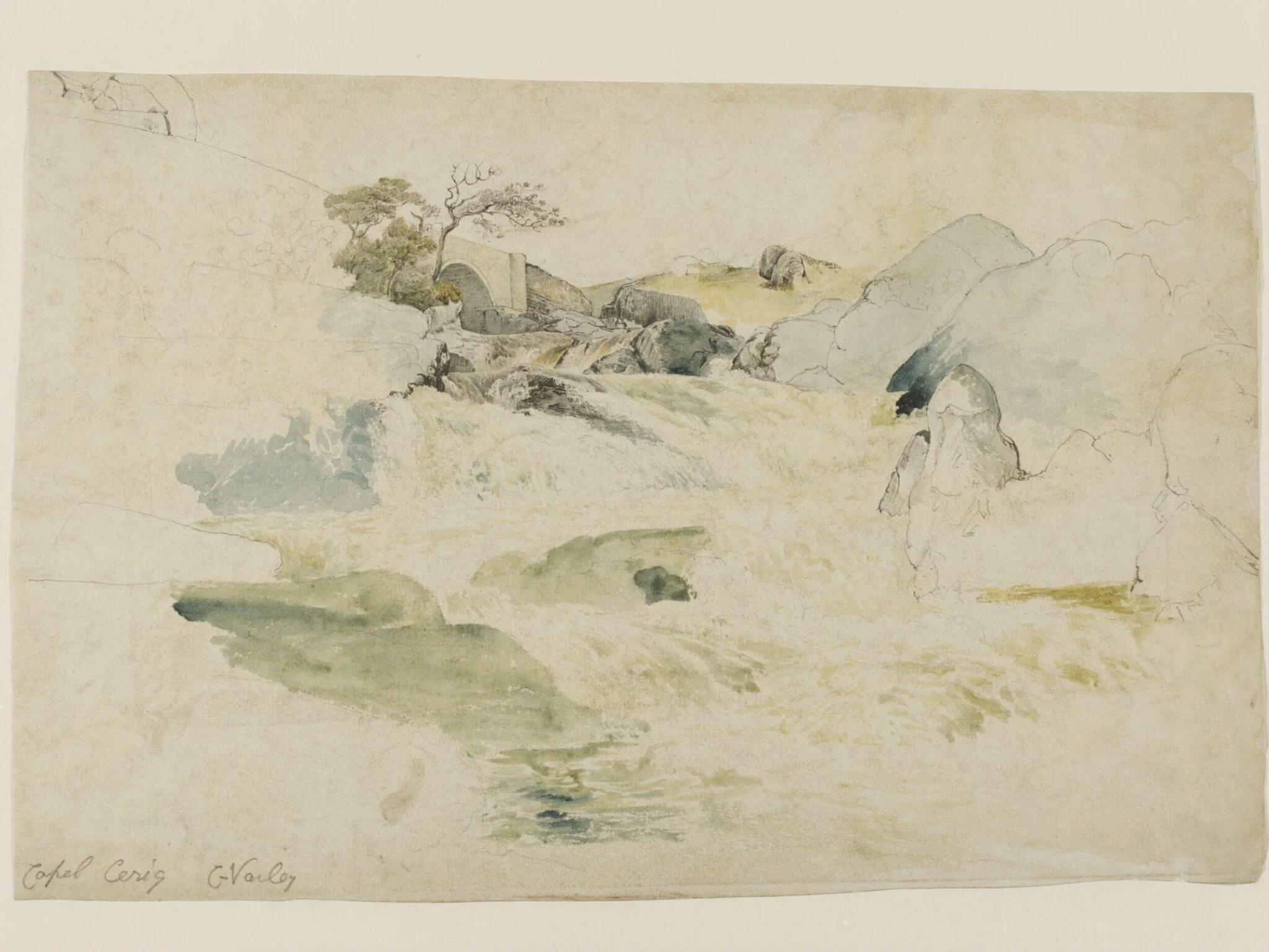 Capel Curig, by Cornelius Varley, watercolor, 1803