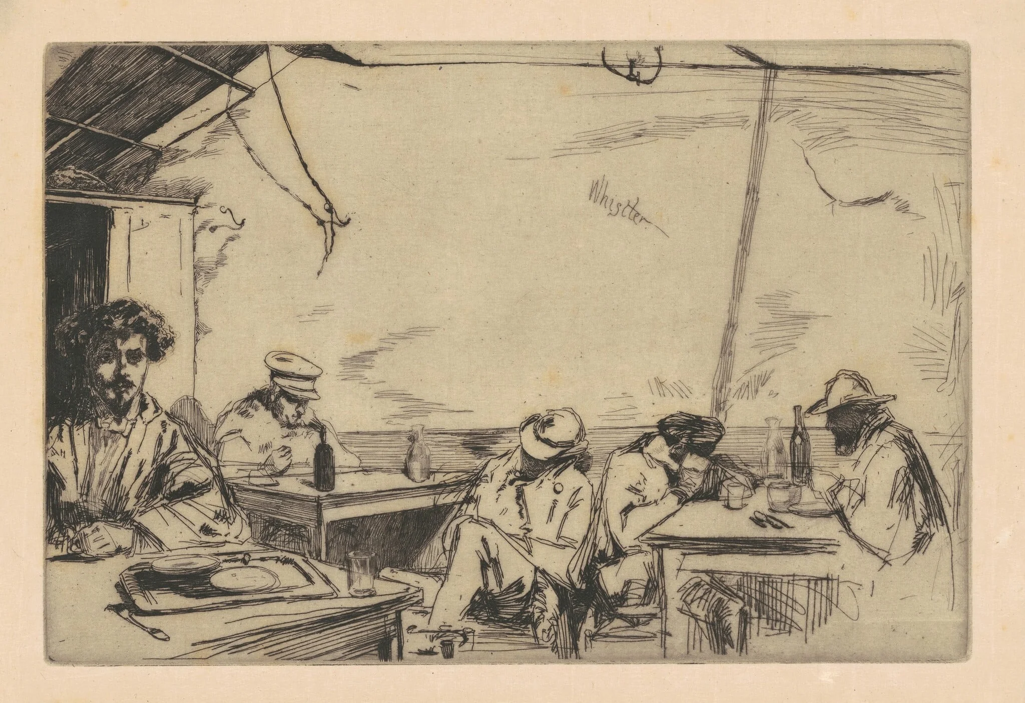 Soupe à Trois Sous, by James McNeill Whistler, ink, 1859