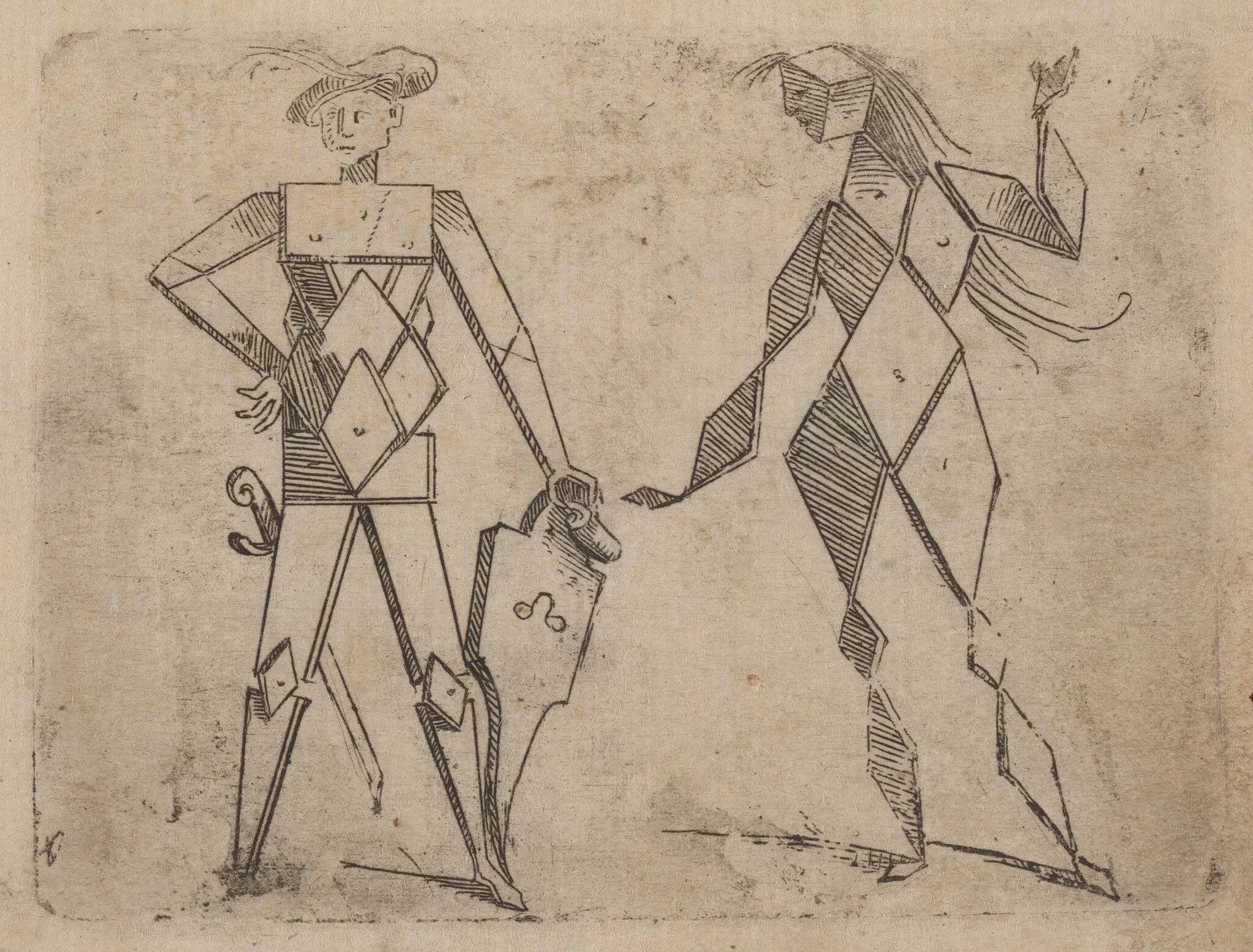 From "Bizzarie di varie Figure", by Giovanni Battista Bracelli, ink, 1624