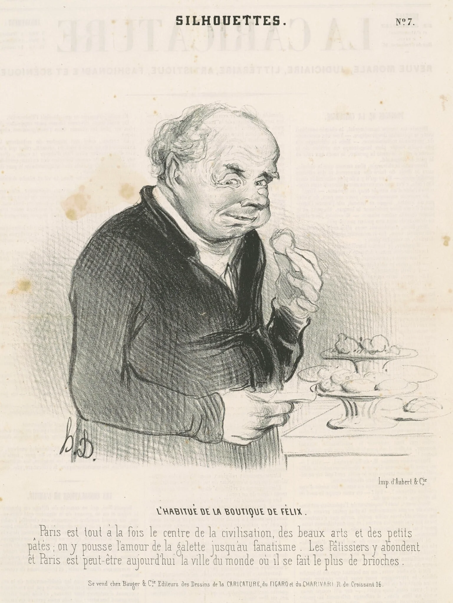 L'habitué de la boutique de Félix, by Honoré Daumier, ink, 1841
