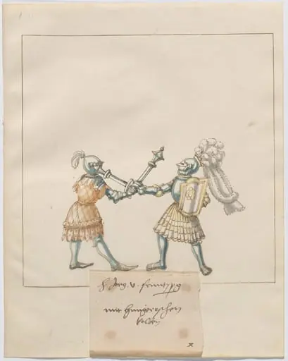 Foot Combat with Maces and Tartsche Shields