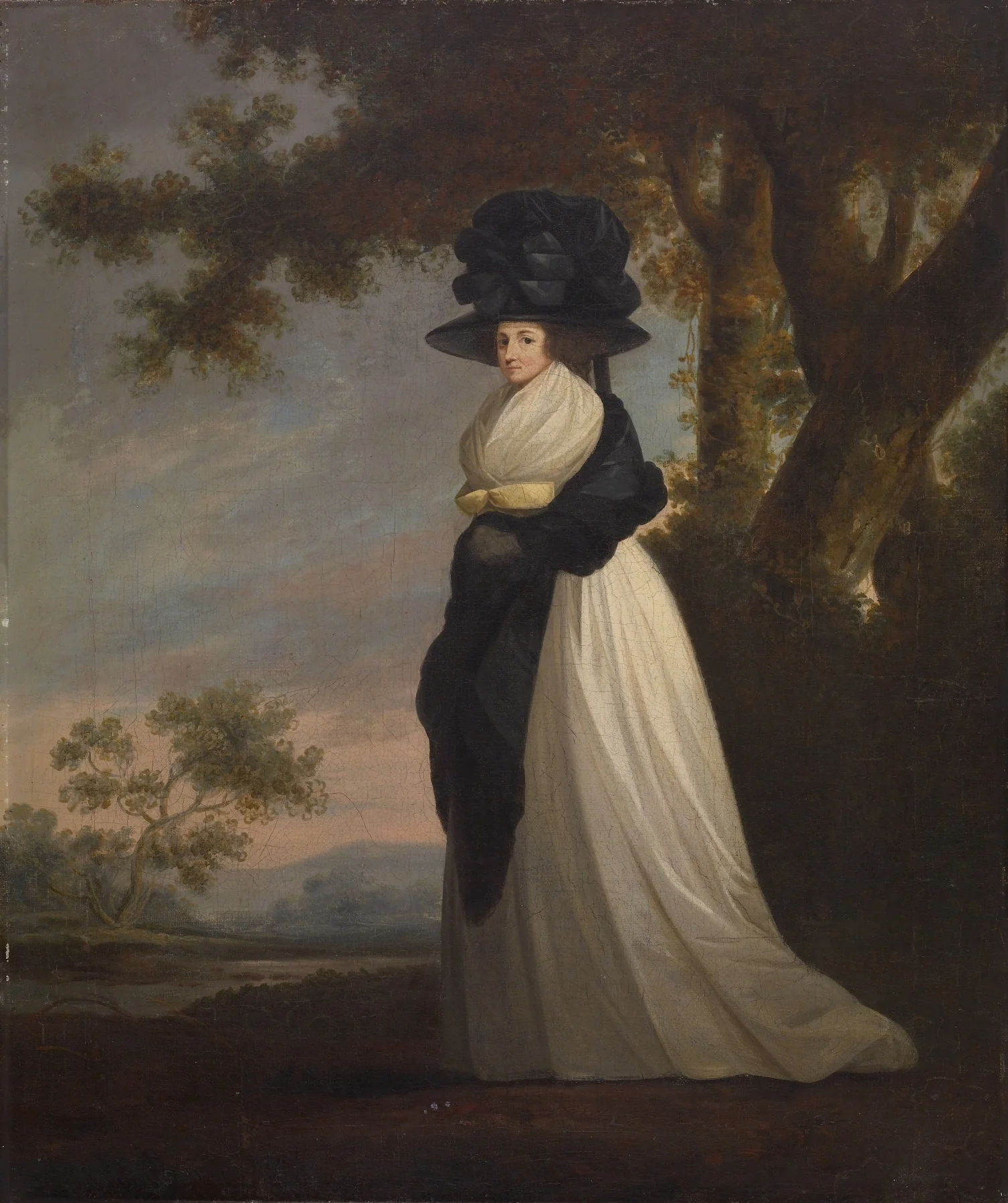 Portrait of a Lady Wearing an Elaborate Hatl