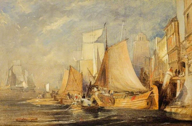 A Harbour Scene with Shipping, by John Wilson Ewbank, unspecified, 1833