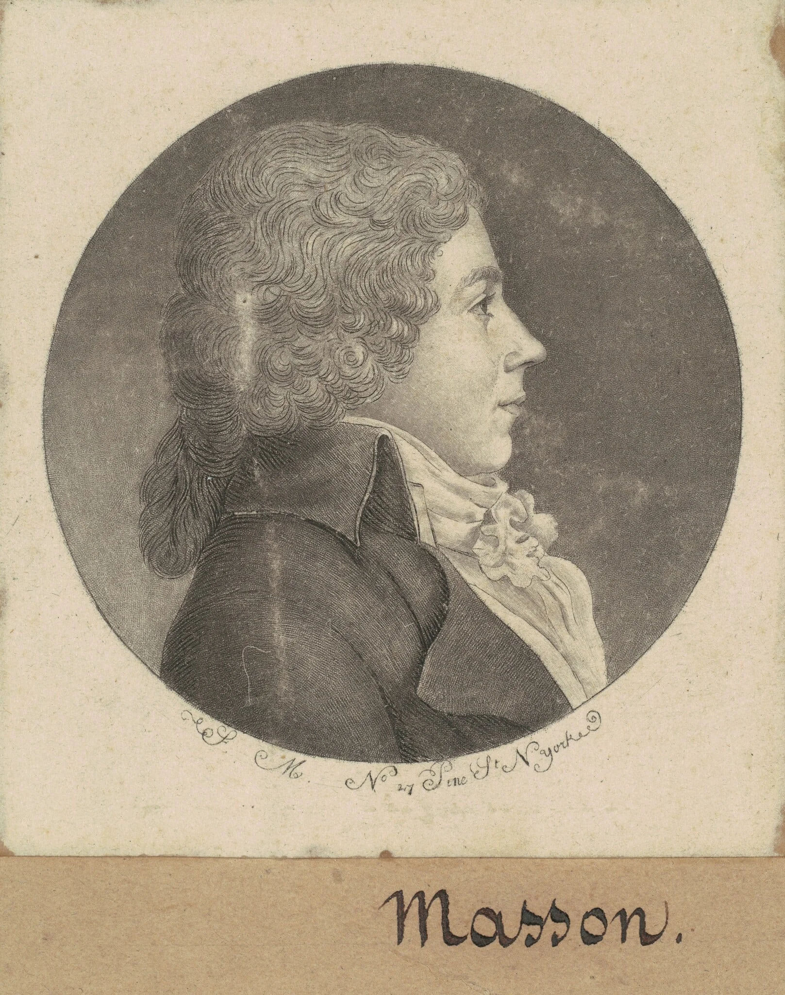 François Désiré Masson, by Charles Balthazar Julien Févret de Saint-Mémin, ink, 1798