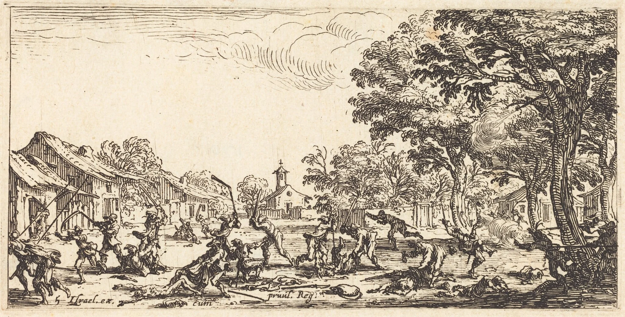 The Peasants' Revenge, by Jacques Callot, ink, 1633