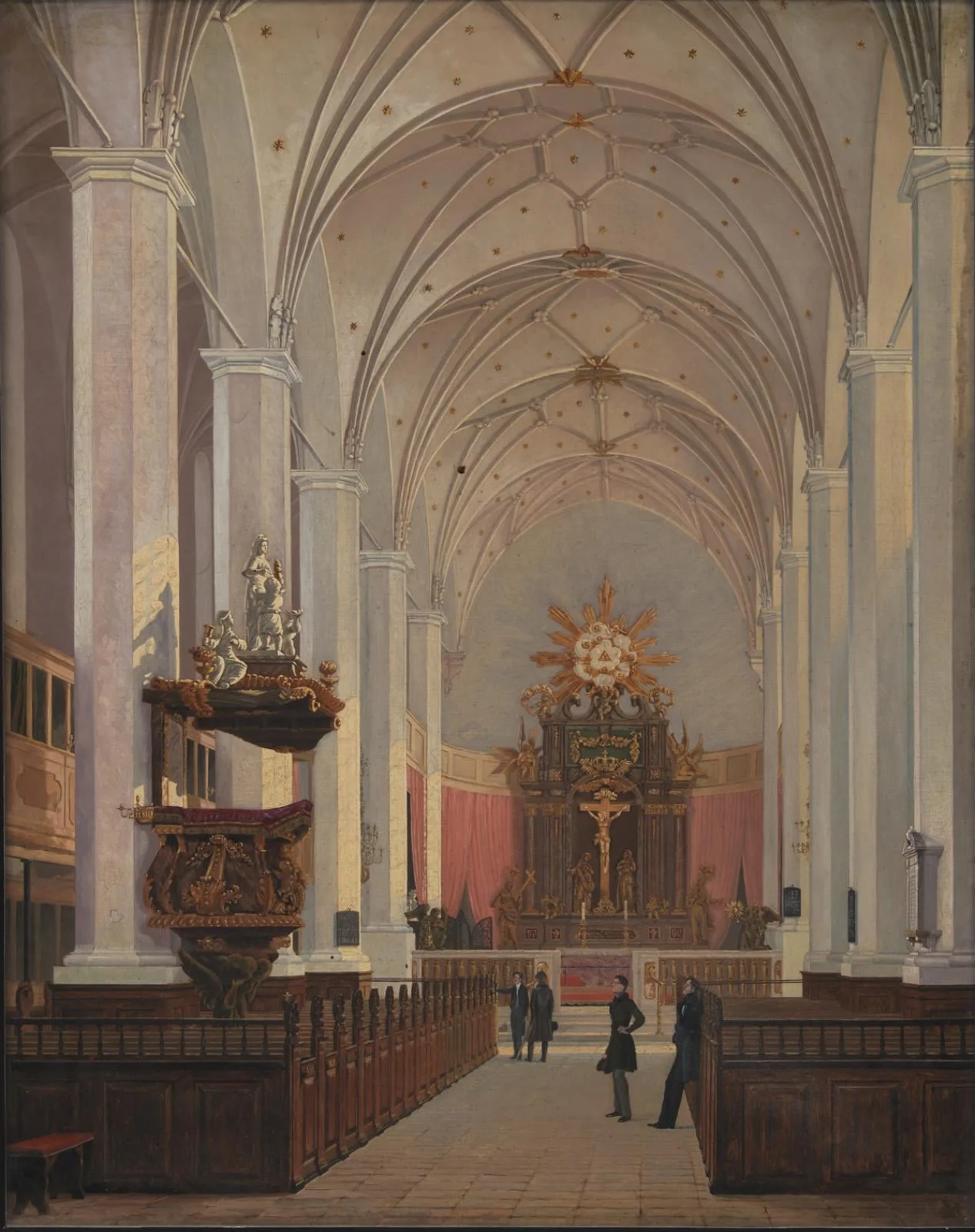 Det indre af Trinitatis Kirke, by Unknown, 1838