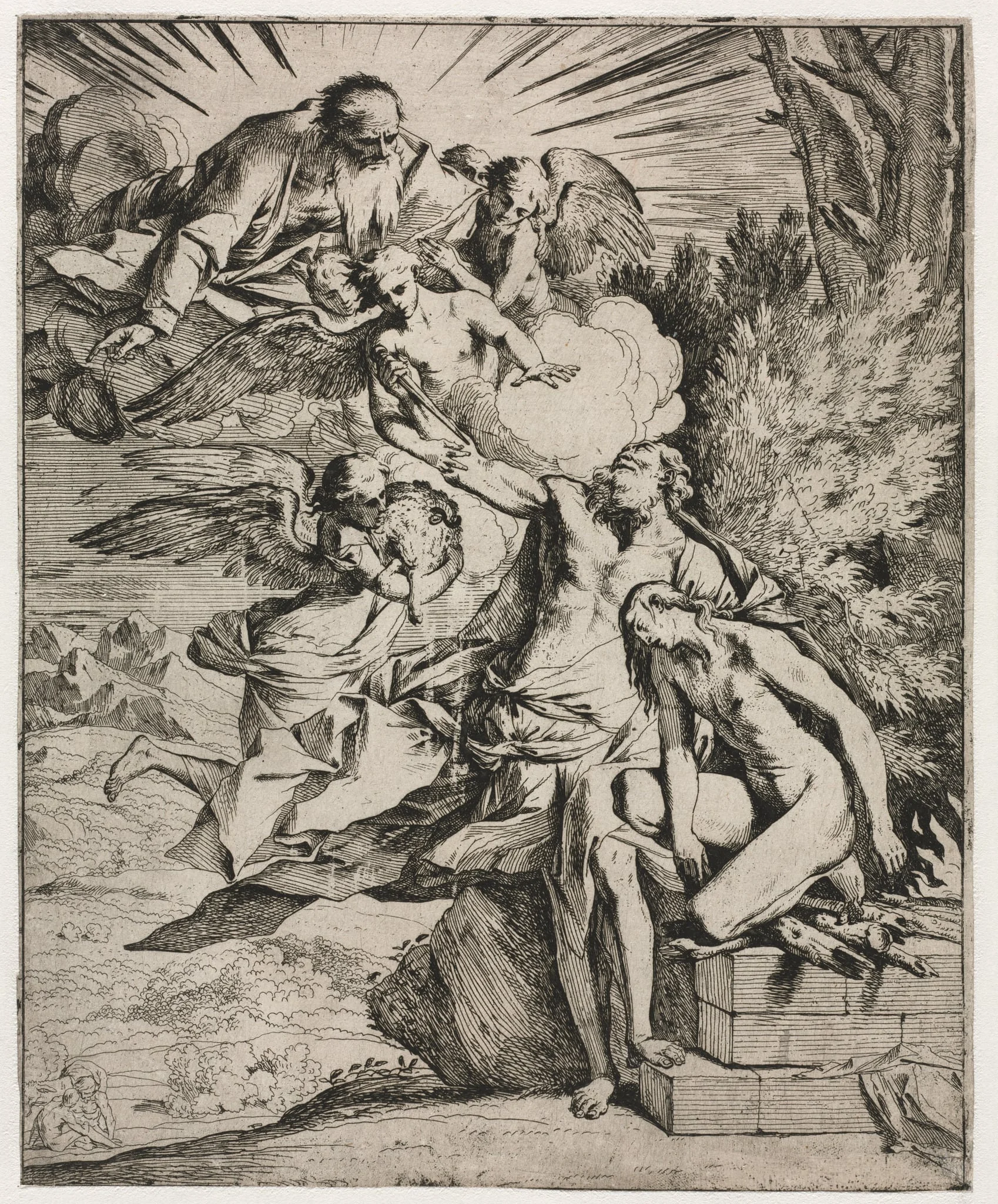 The Sacrifice of Abraham, by Pietro Testa, 1648