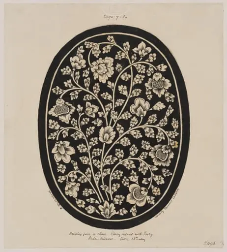 Inlaid ivory in ebony, in a chair
