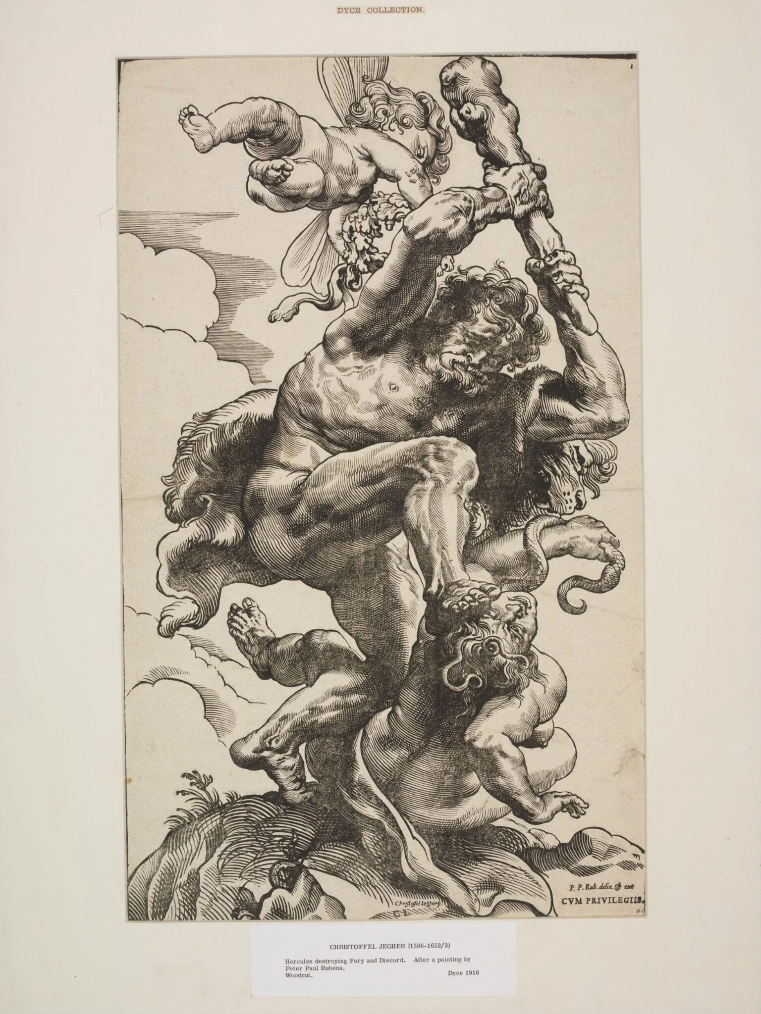 Hercules Exterminating Fury and Dischord, by Christoffel Jegher, 1650