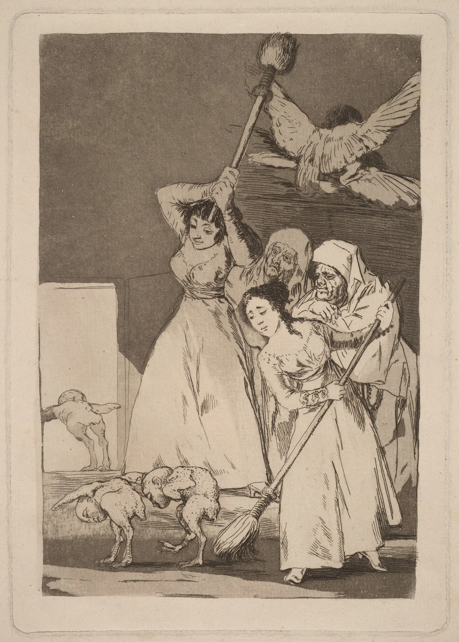 Ya van desplumados (There They Go Plucked), by Francisco Goya, ink, 1799