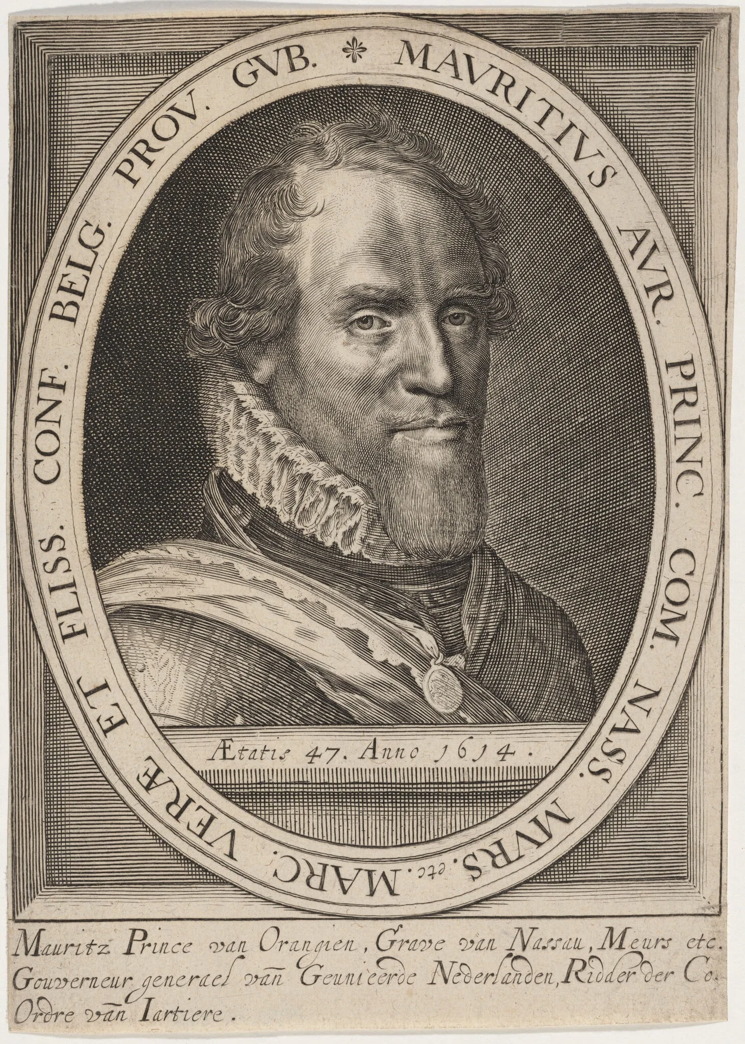 Maurice, Prince of Orange, by Unknown 19th Century, ink, 1614