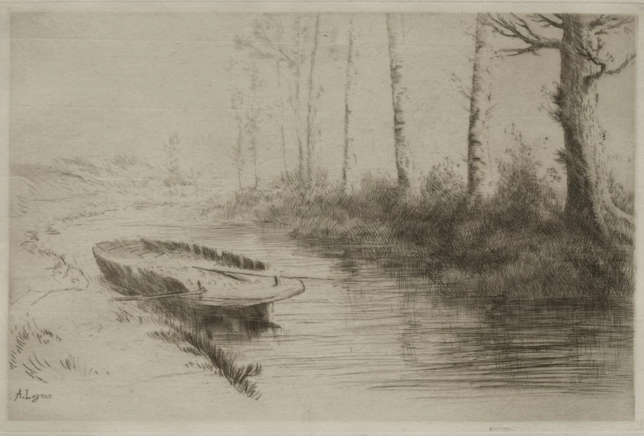 Le Canal:  Effet du matin, by Alphonse Legros, 1884