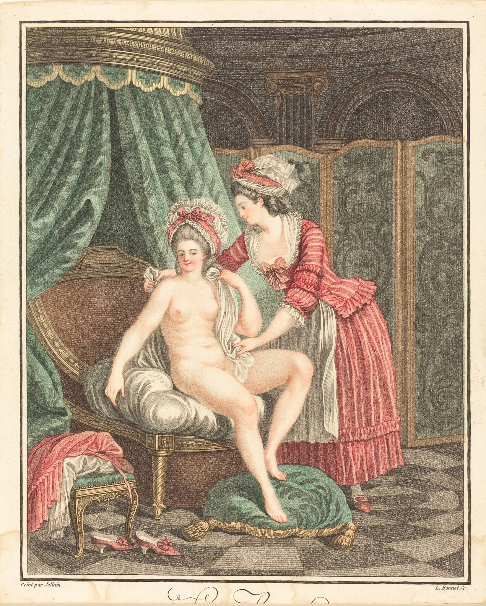 Le Bain, by Louis-Marin Bonnet, paint, 1764