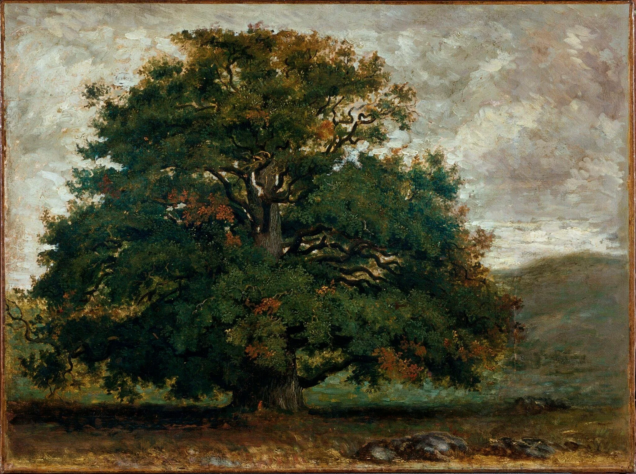 A Tree in Fontainebleau Forest, by Pierre-Etienne-Théodore Rousseau, oil, 1844