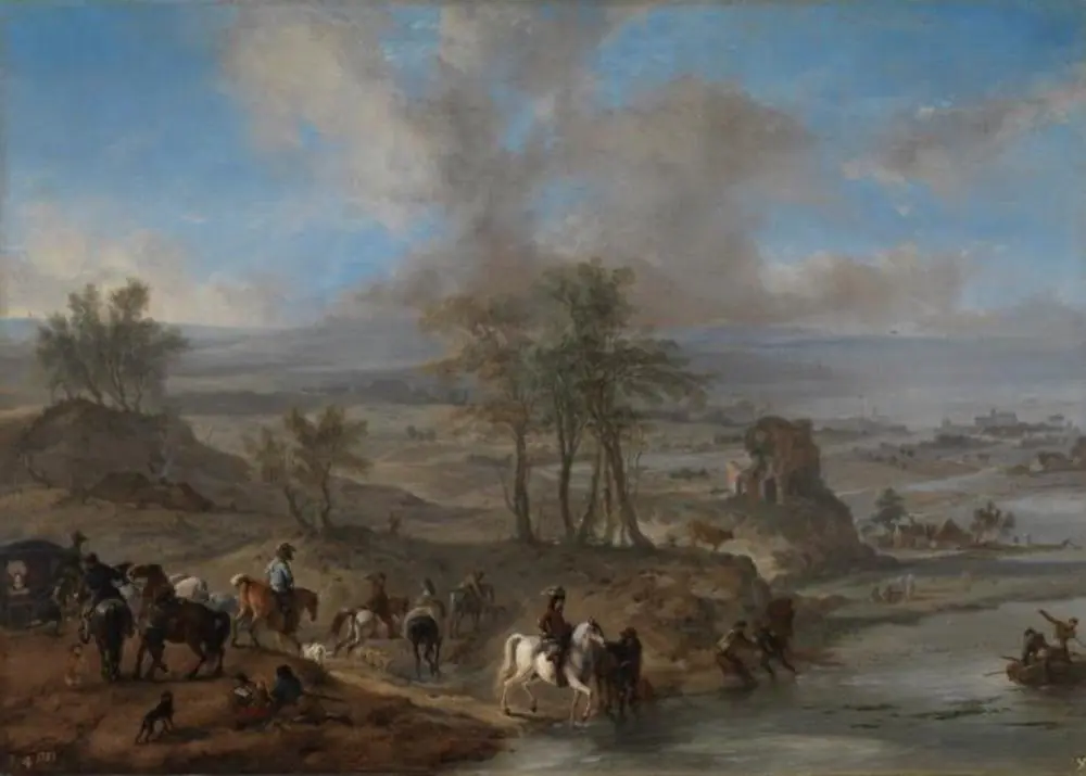 Hunting Party and Fishermen