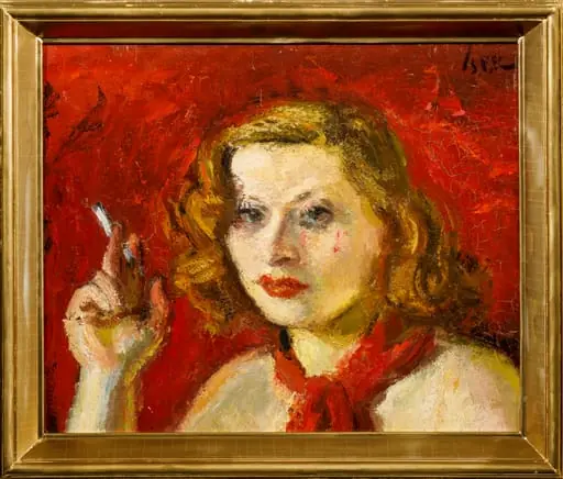 Portret de femeie cu țigară