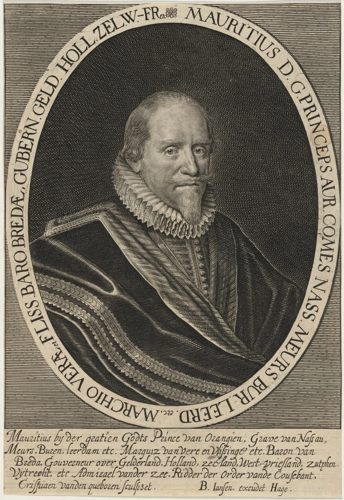 Maurice, Prince of Orange, by Crispyn van den Queboorn, ink, 1628