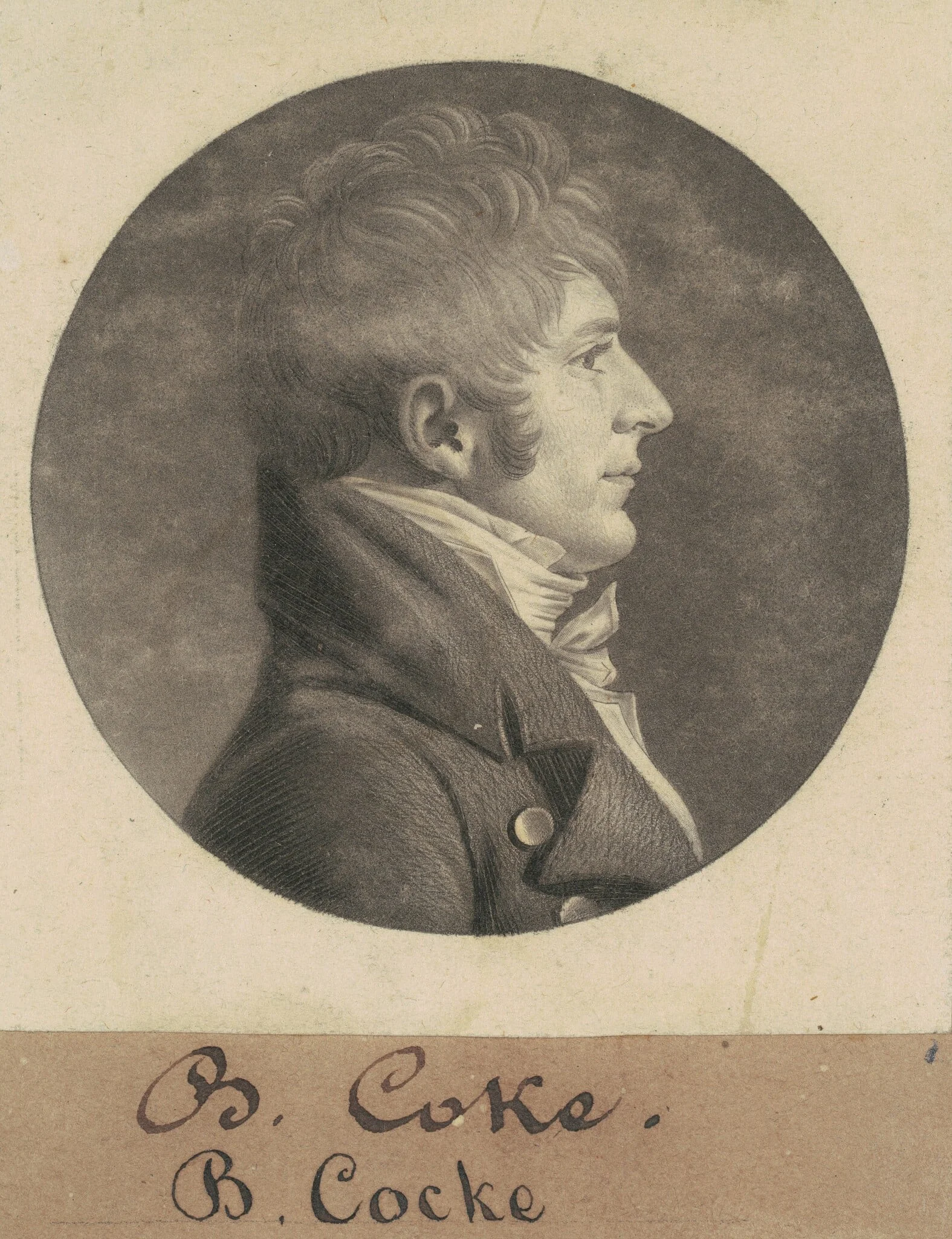 Benjamin Cocke, by Charles Balthazar Julien Févret de Saint-Mémin, ink, 1805