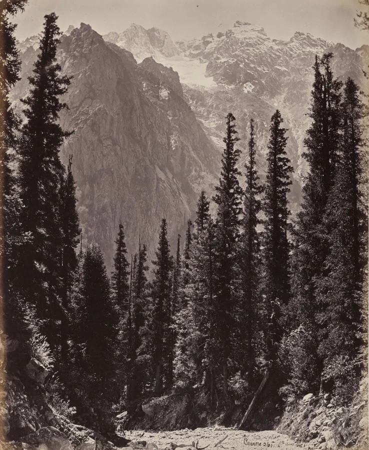 The Upper Himmalayahs. View in the Manga Valley, by Samuel Bourne, 1866