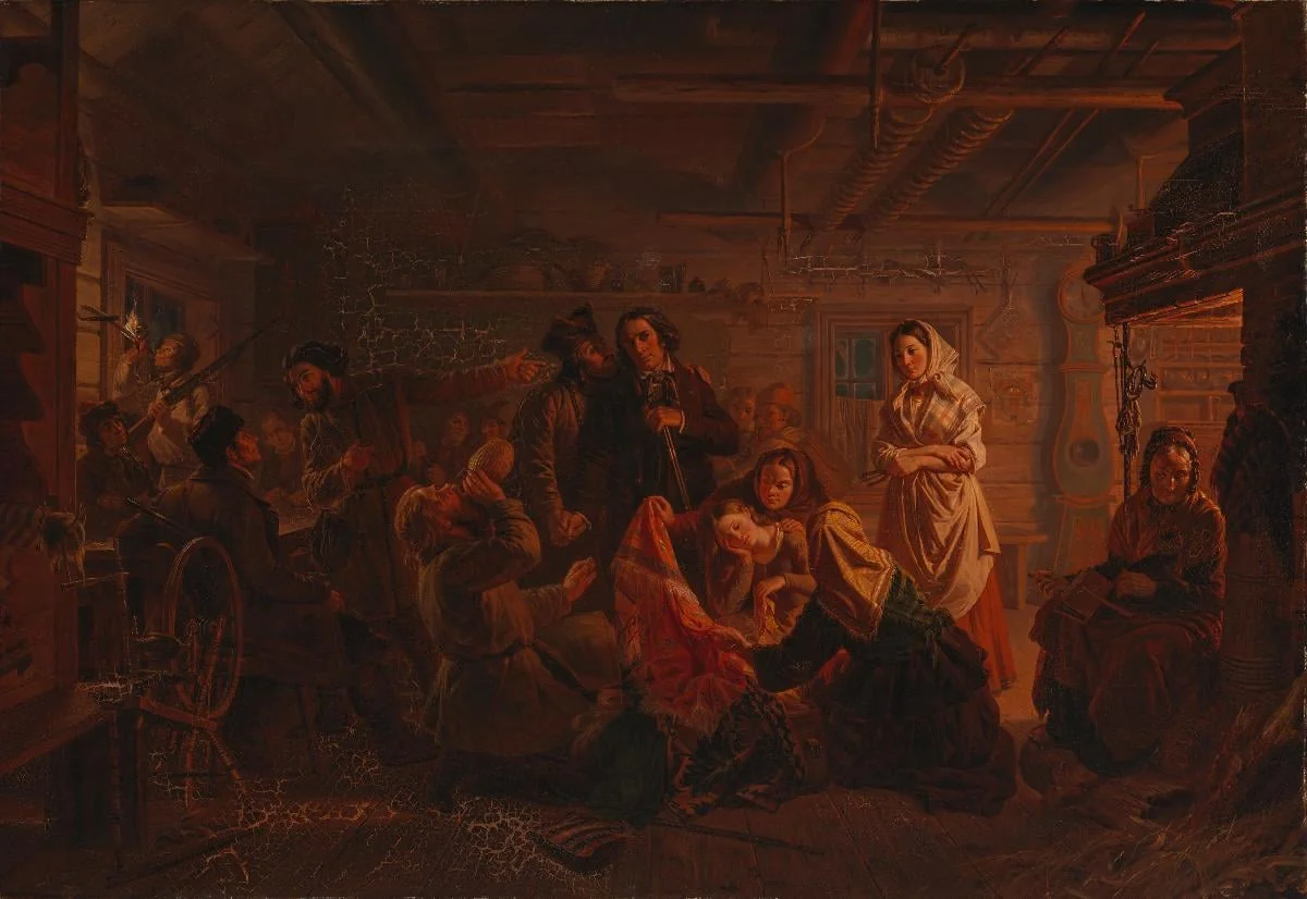 Kohtaus Hirvenhiihtäjistä, by Robert Wilhelm Ekman, unspecified