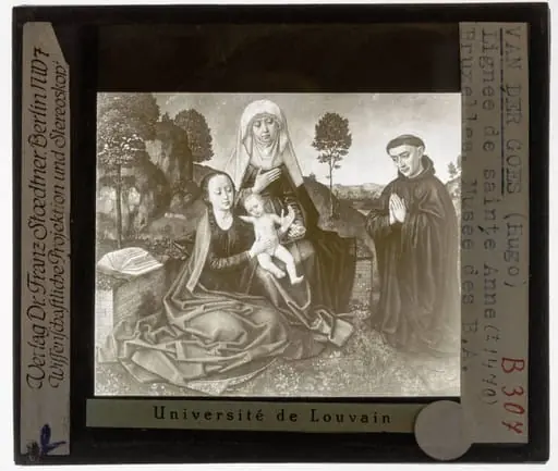 Hugo van der Goes. St Anne's with a Franciscan donor