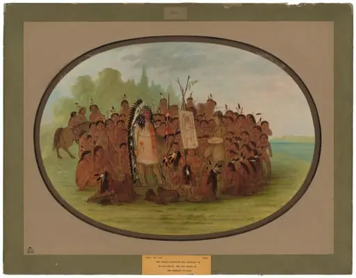 Catlin Painting the Portrait of Mah-to-toh-pa - Mandan
