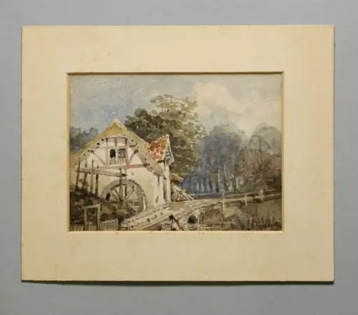 Watercolour drawing by the Grieve family, showing a water mill
