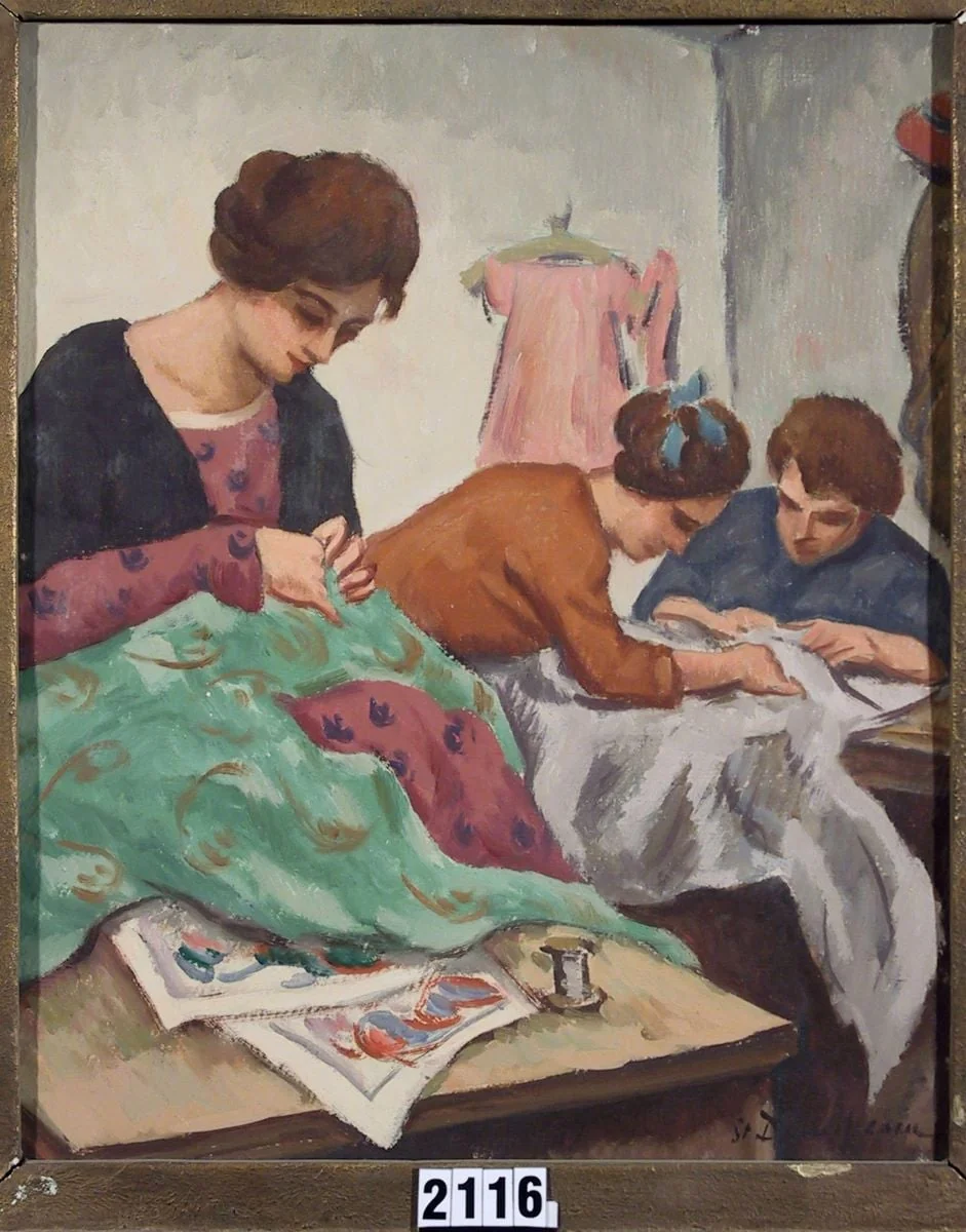 Atelier de croitorie, by Ștefan Dimitrescu, 1919