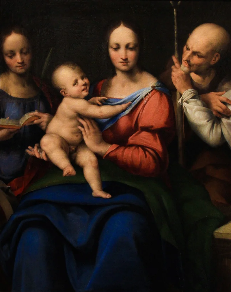 The Holy Family with Catherine, by Cesare da Sesto, oil, 1510