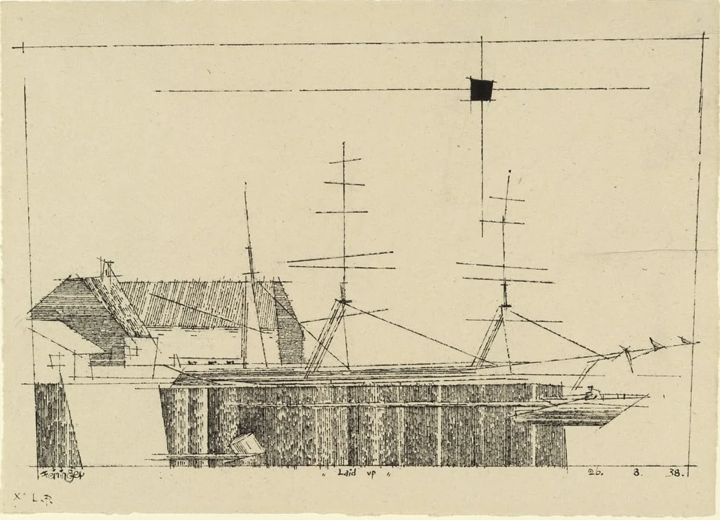 Untitled, by Lyonel Feininger, ink, 1938