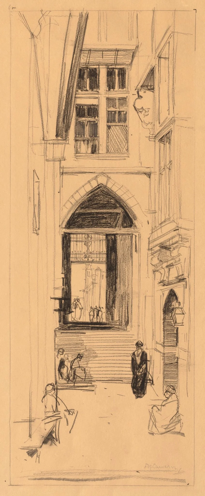 A Courtyard in Cairo, by David Young Cameron, 1910