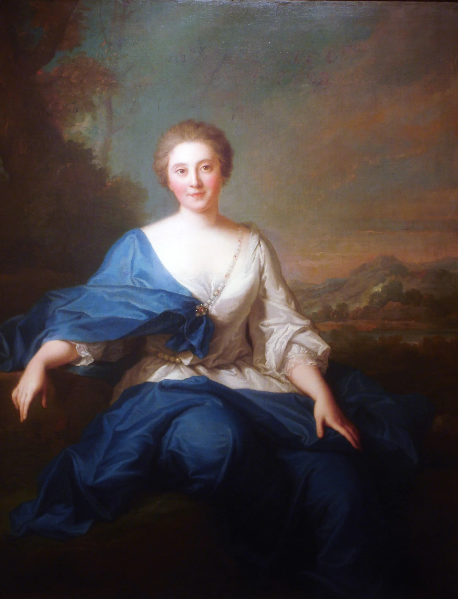 Portrait of Mlle Henault, comtesse d'Aubeterre, by Jean-Marc Nattier, oil, 1727