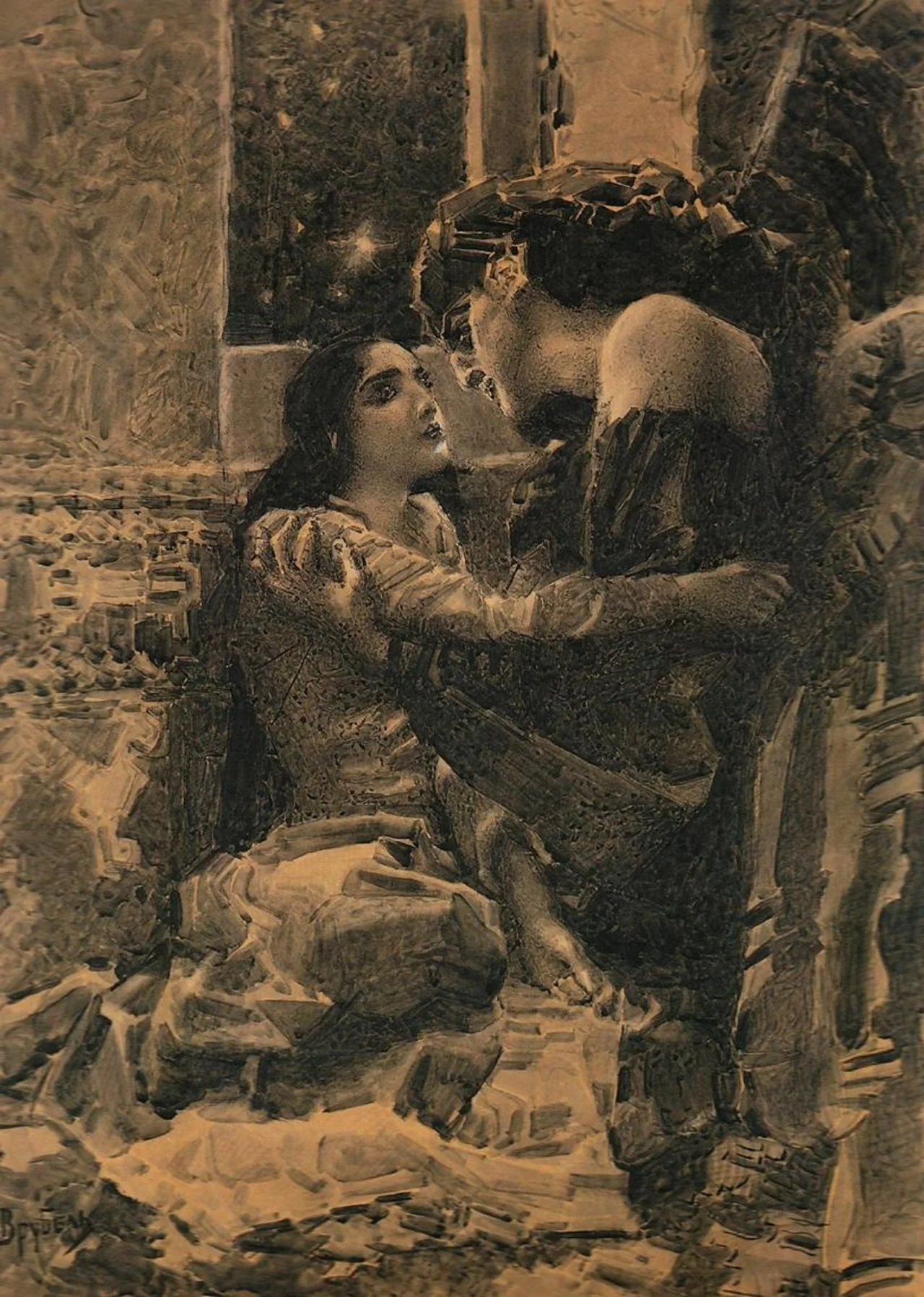Tamara and Demon, by Mikhail Vrubel, unspecified, 1896