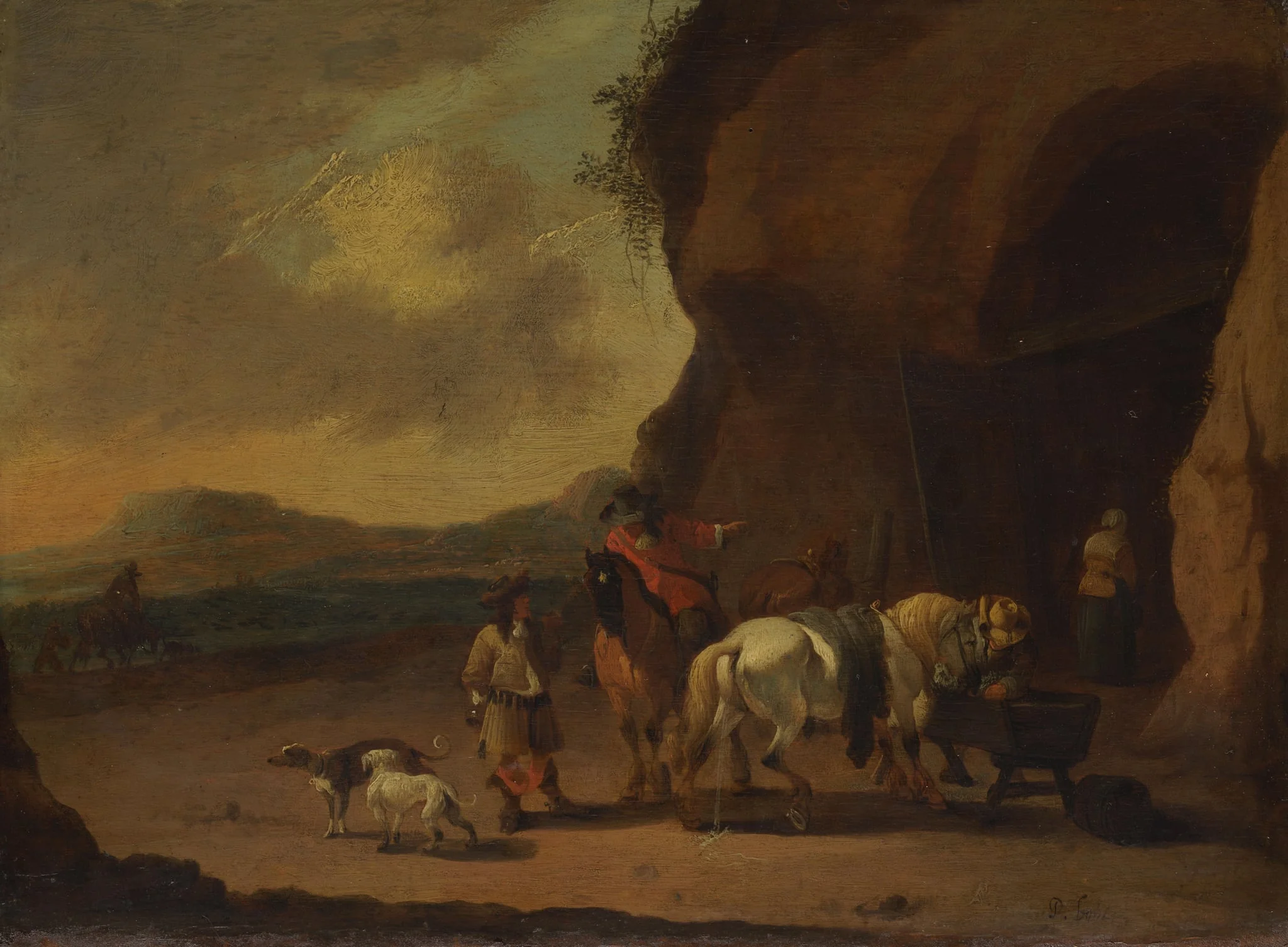 Horsemen Halted on a Mountain Pass