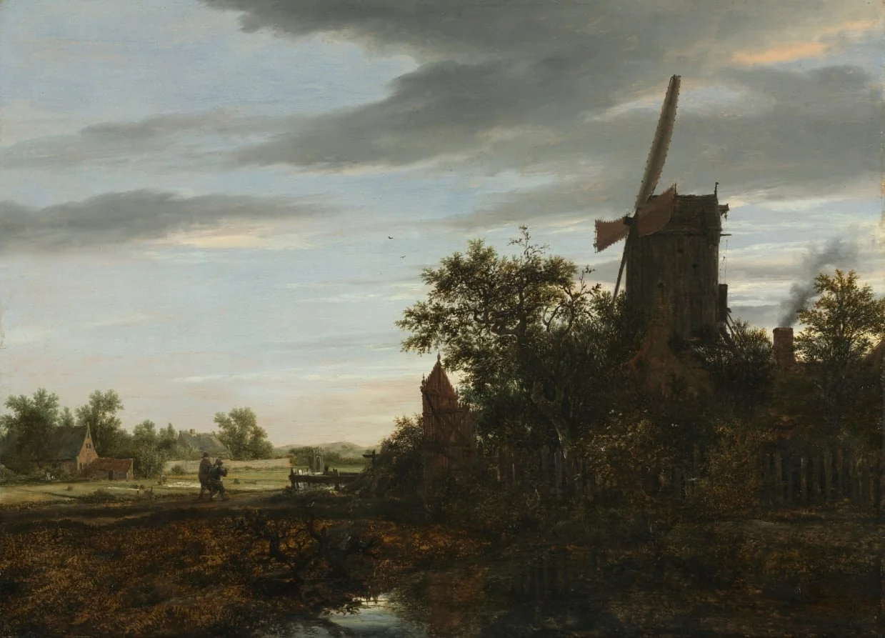 Landscape with a Windmill, by Jacob van Ruisdael, unspecified, 1646