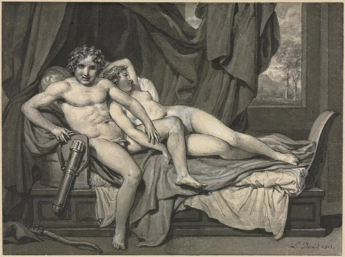 Cupid and Psyche, by Jacques-Louis David, 1813