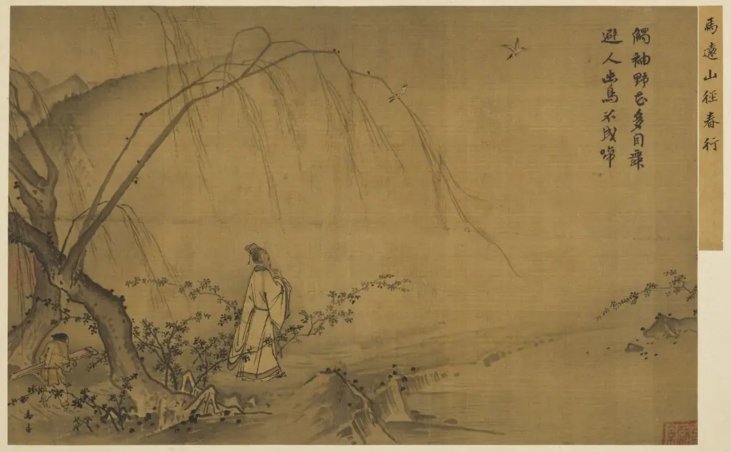 Walking on a Mountain Path in Spring