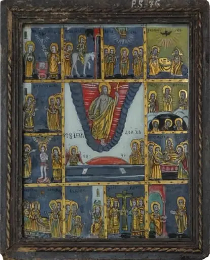 Învierea lui Iisus, cu 12 scene de praznic