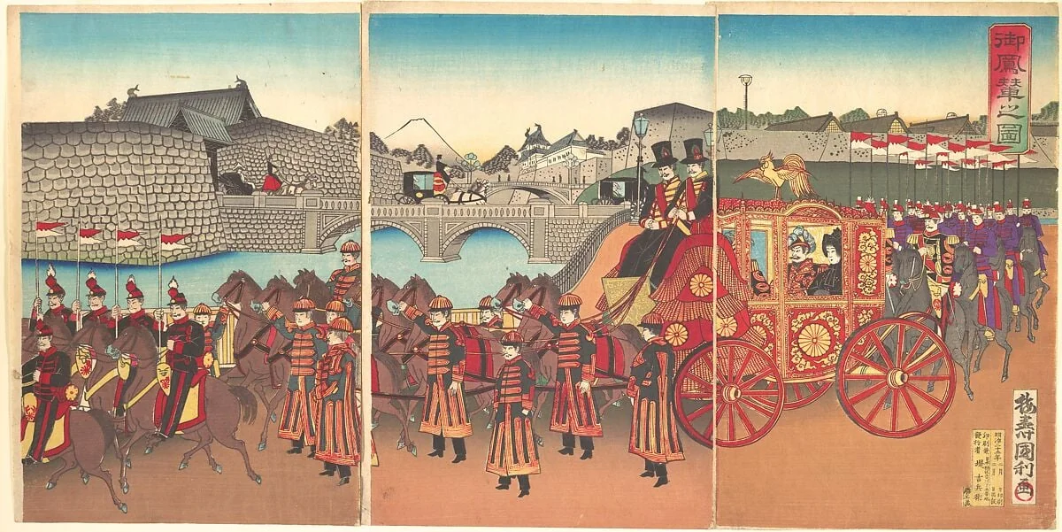 Go Horen no zu|View of the Imperial Carriage, by Utagawa Kunitoshi, ink, 1889