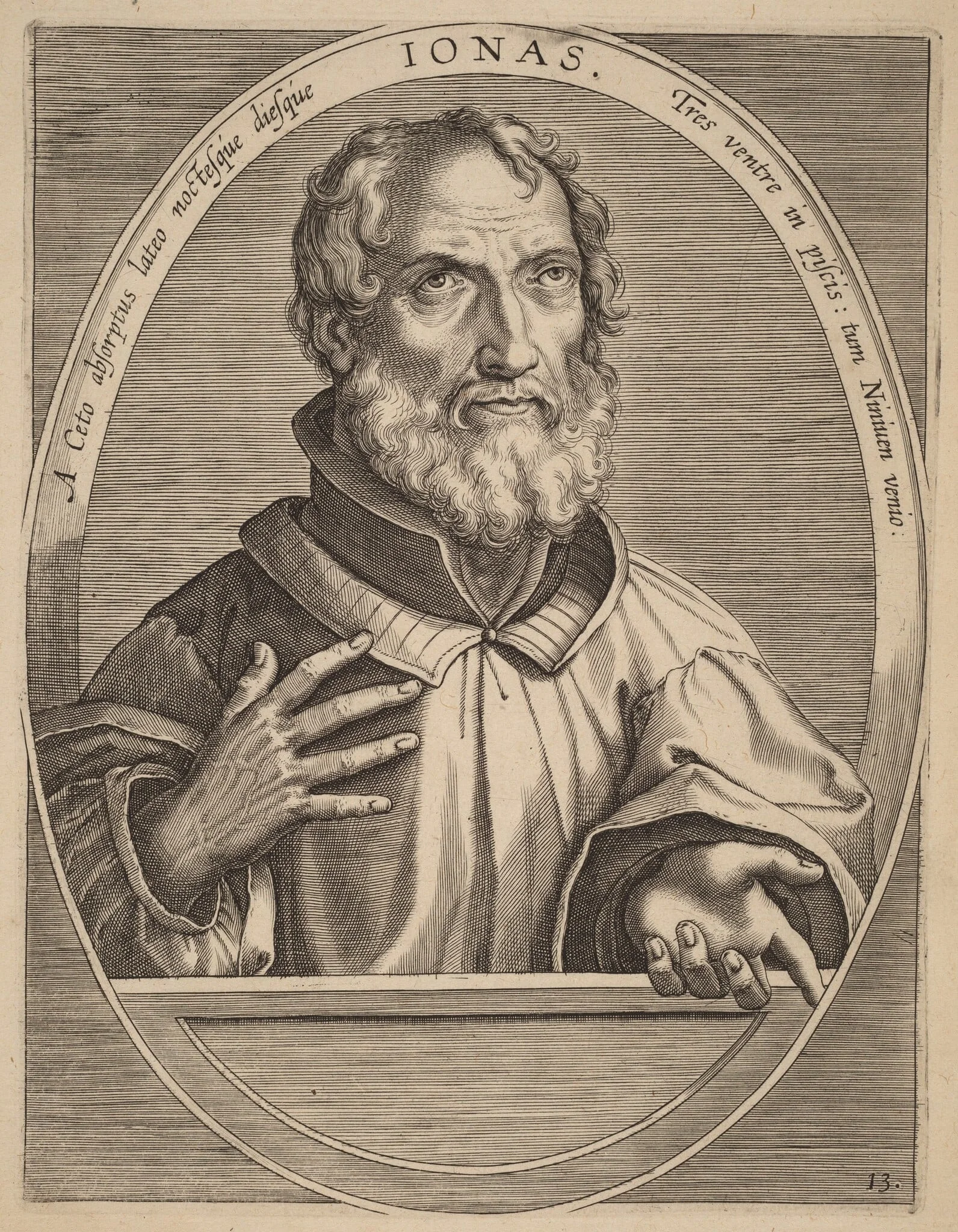 Ionas, by Theodor Galle, ink, 1613