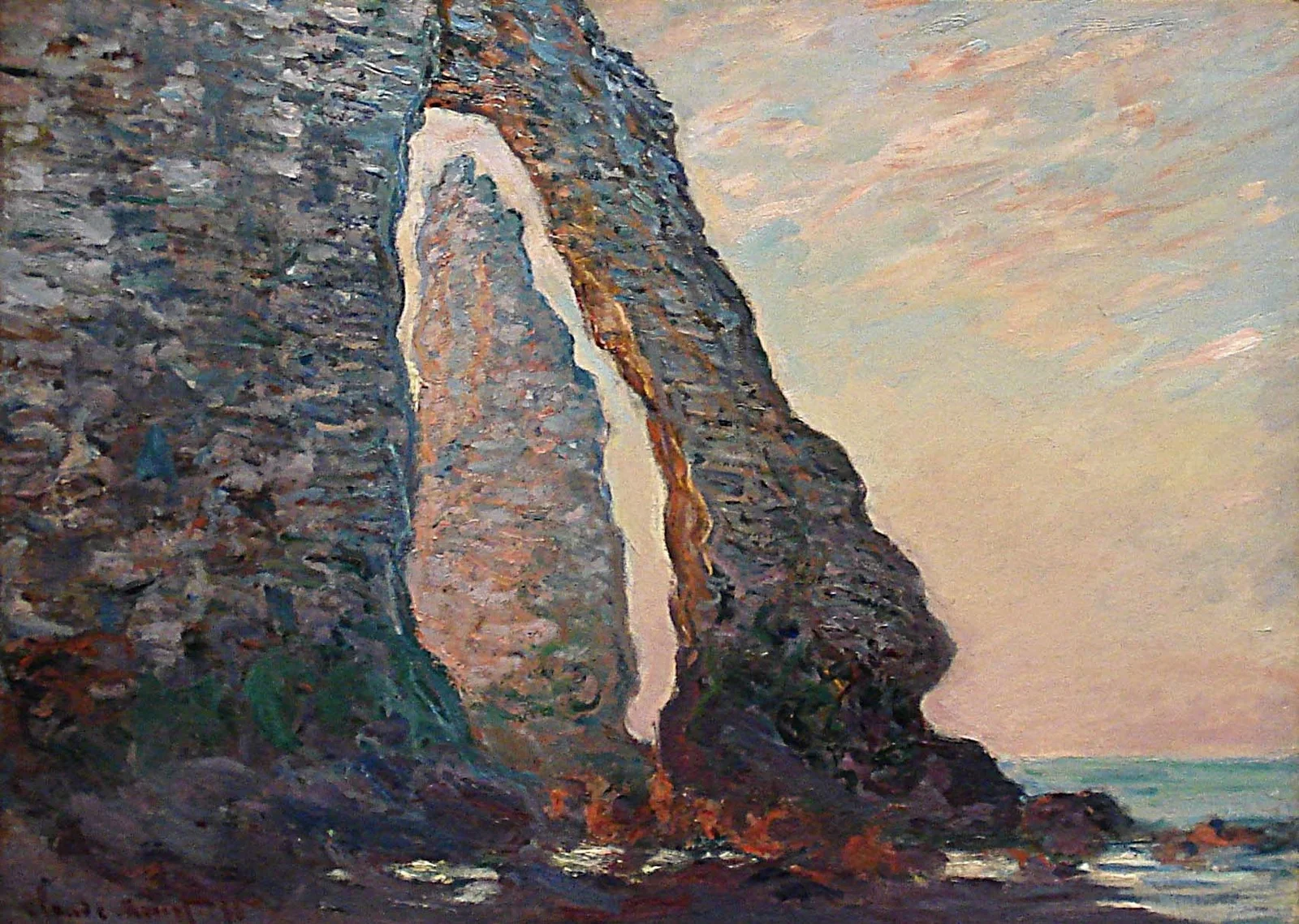 The Aiguille through the Porte d'Aval, by Claude Monet, oil, 1894