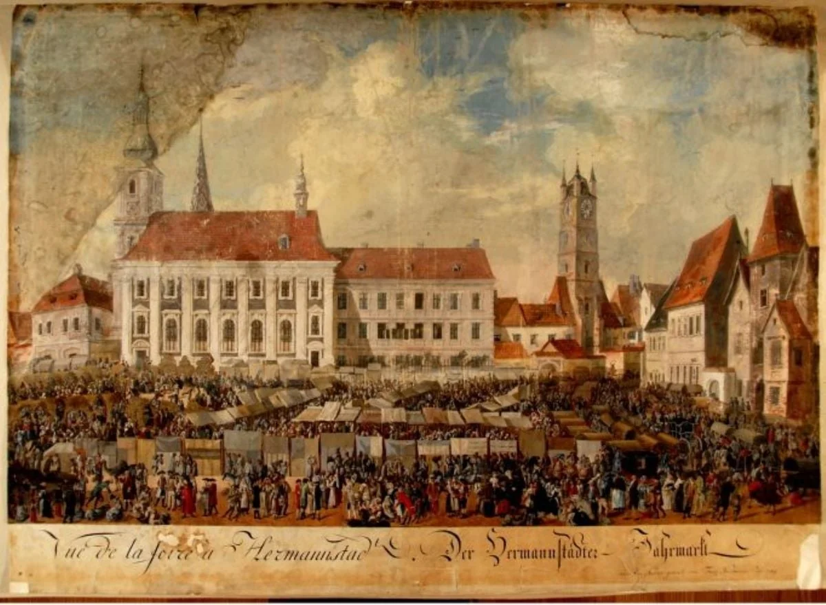 Târg anual la Sibiu, by Frantz cel Tânăr Neuhauser, unspecified, 1789