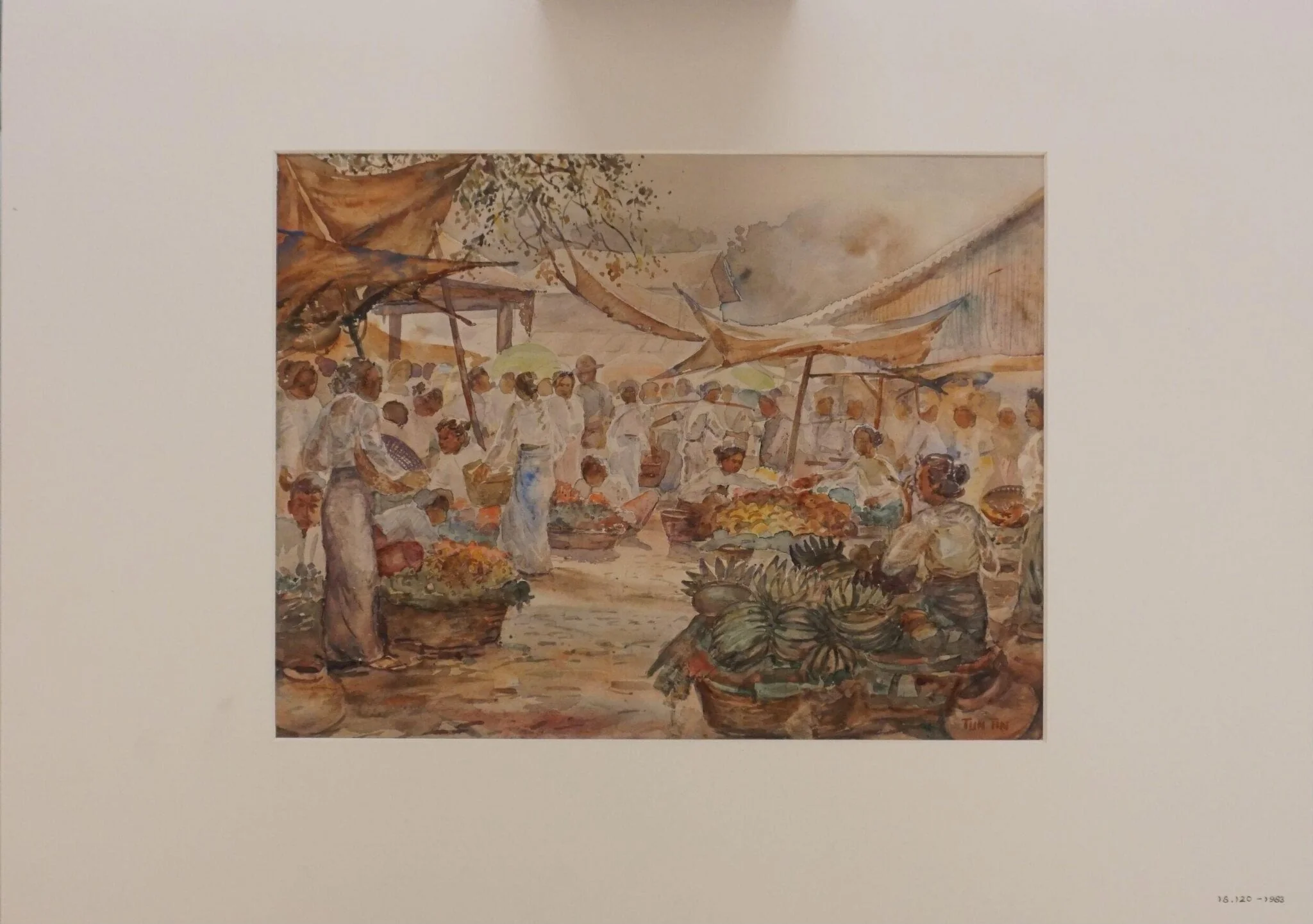 One of two drawings of Burmese scenes ., by Unknown, paint, 1920