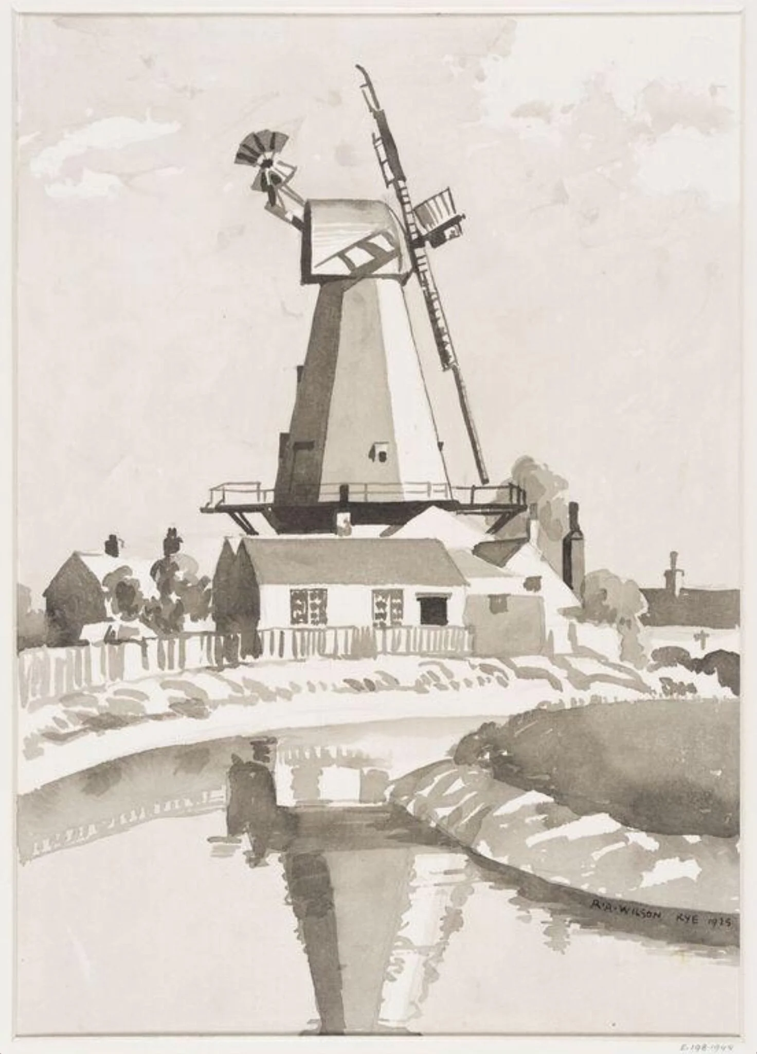 Flour mill at Rye, Sussex, by Robert Arthur Wilson, 1925