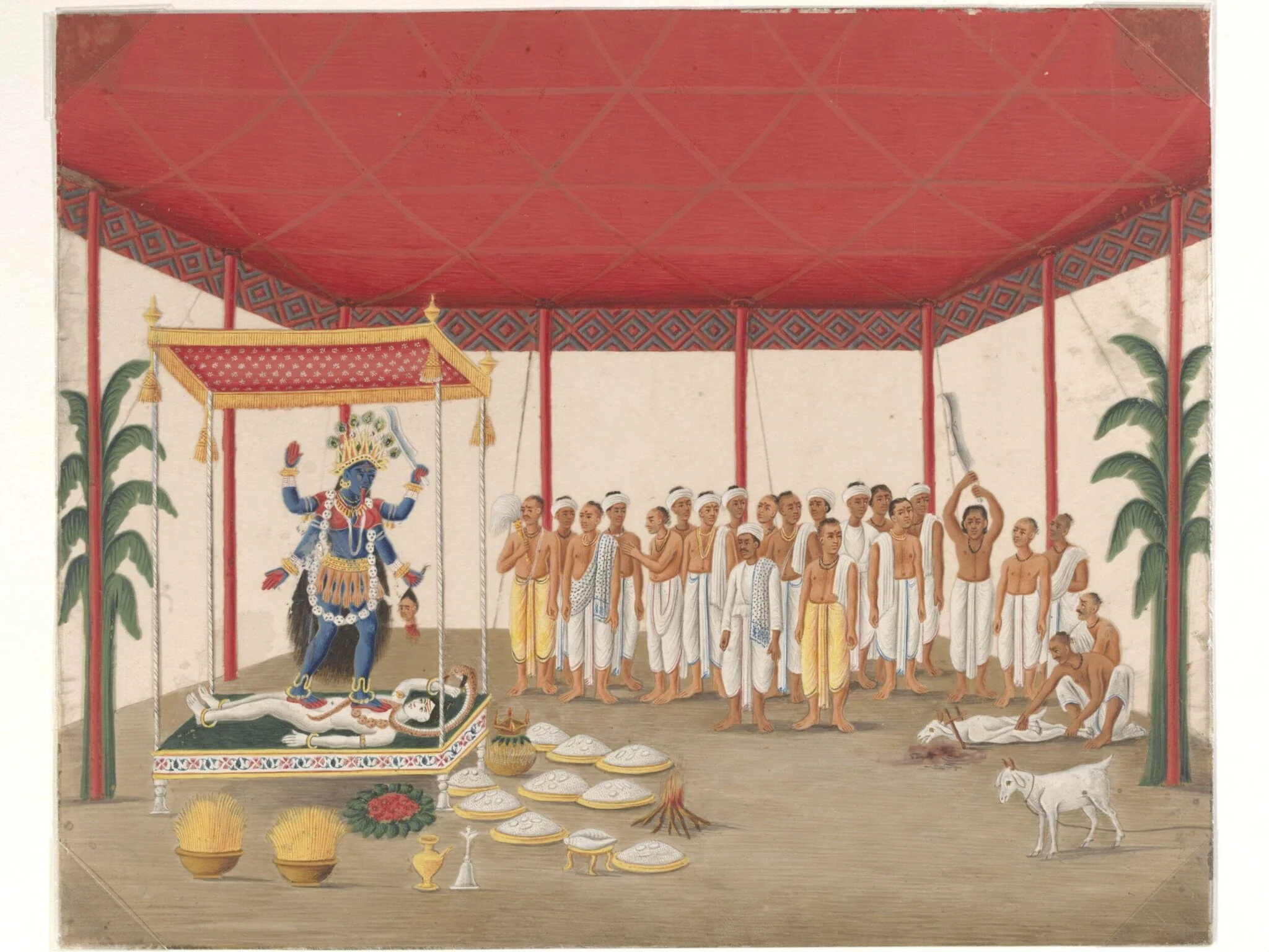 Kali puja, by Unknown, paint, 1860
