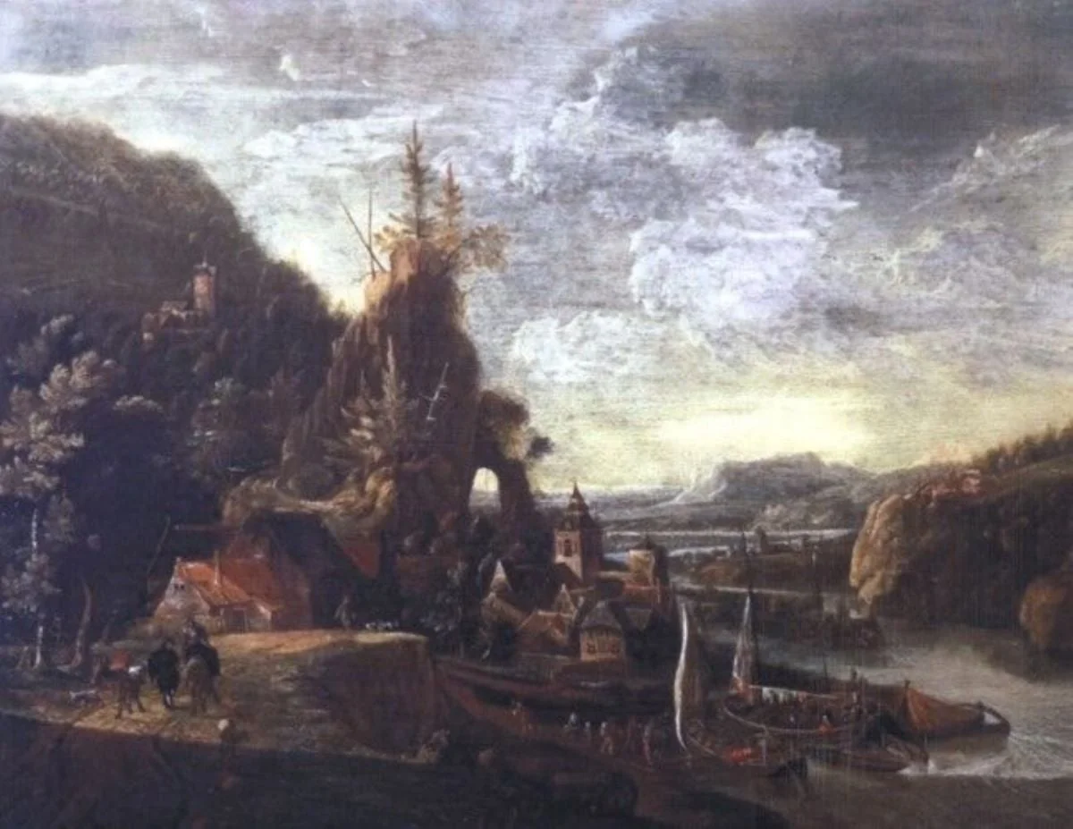 Port la marginea unui râu, by Herman Saftleven, unspecified, 1657