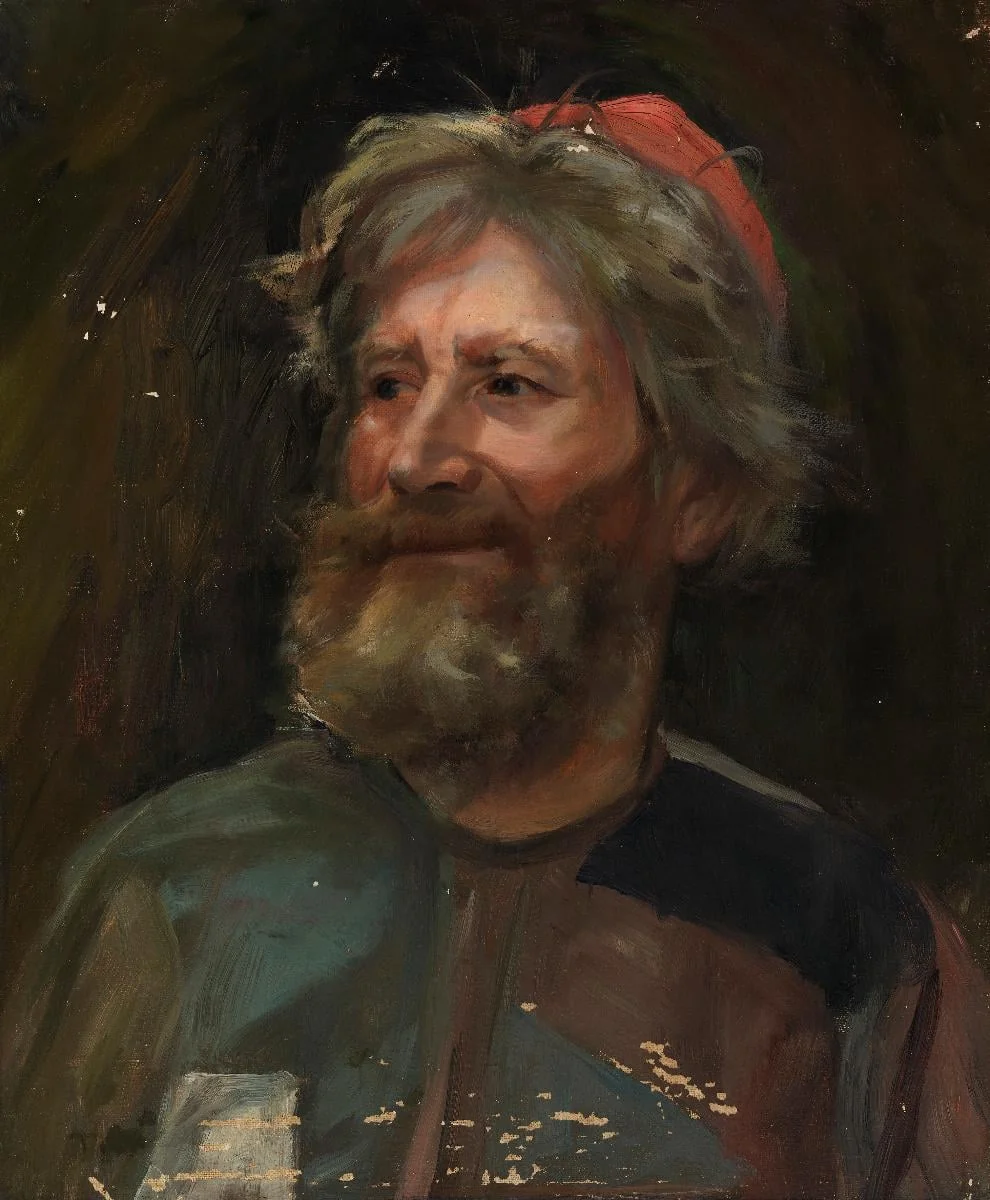 Vanha mies punaisessa lakissa, luonnos teokseen Sadun prinsessa, by Torsten Wasastjerna, unspecified, 1903