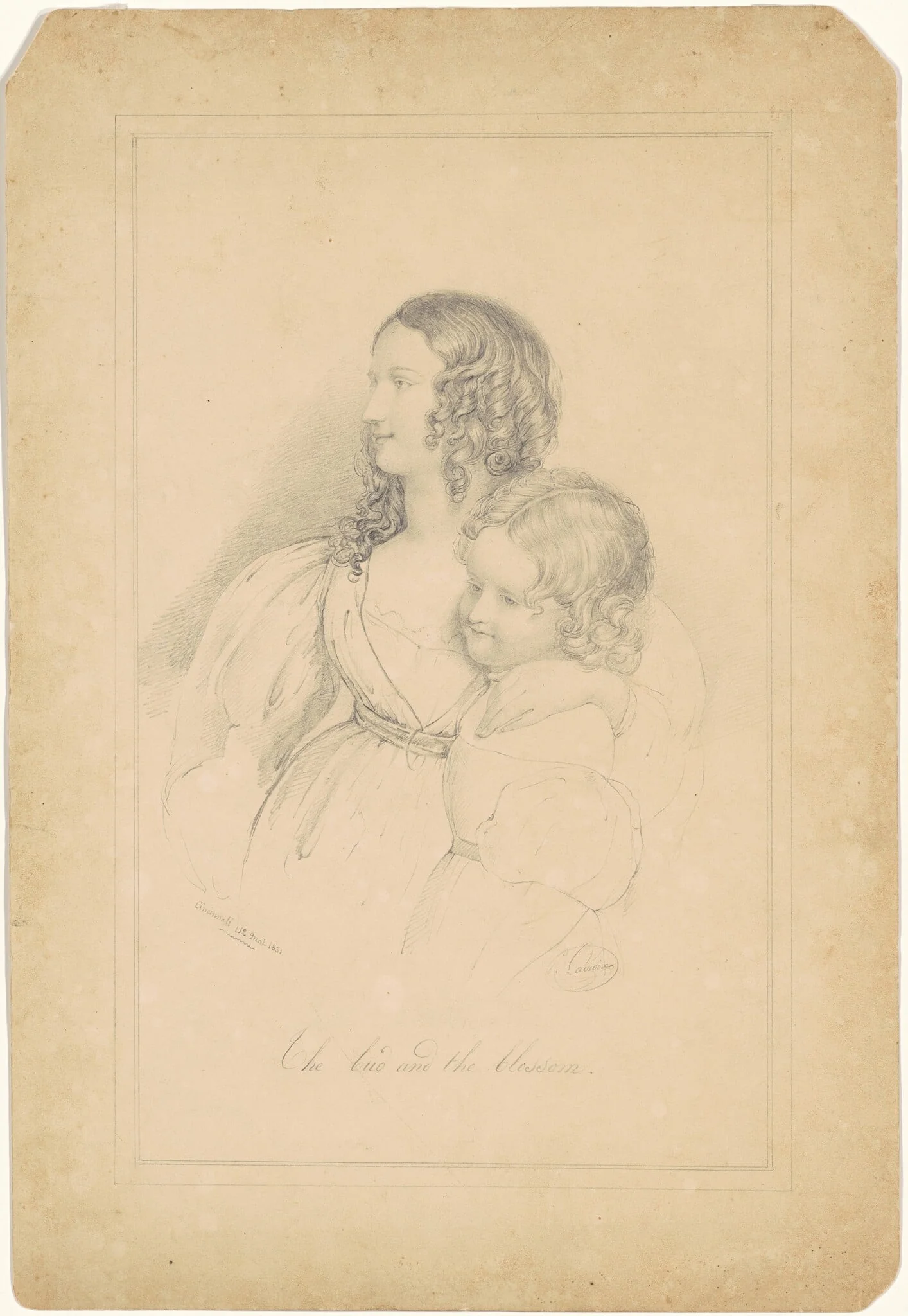 The Bud and the Blossom [recto], by Paul Lacroix, graphite, 1831