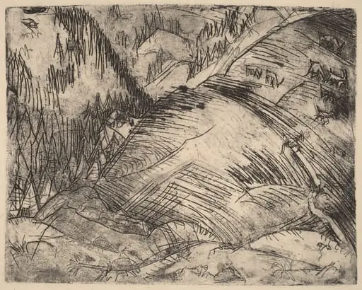 Mountain Slope with Goats
